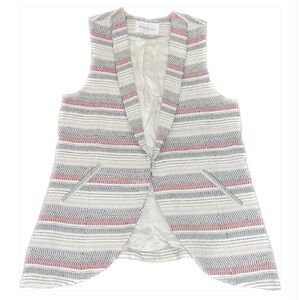 BCBGeneration woven stripe vest cream, red, black Size Medium